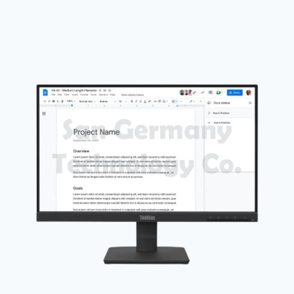 Lenovo ThinkVision S22-4e Monitor 21.5” FHD IPS Display | 100Hz Refresh Rate | 4ms Response Time | HDMI & VGA